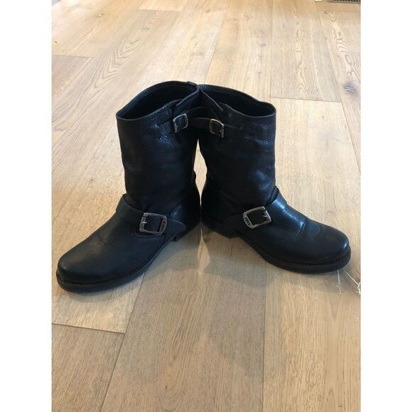 Frye Black Leather Moto Ankle Boots, Women’s 6 - Picture 3 of 7